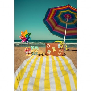 Tourist Photography Background Sunshade Beach Towel Holiday Backdrops