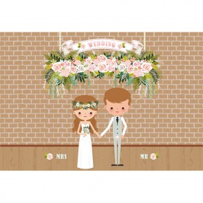 Photography Background Cartoon Brick Wall Wedding Backdrops For Party