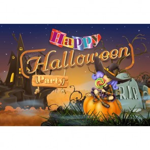 Photography Backdrops Cartoon Witch Castle Tombstone Halloween Background