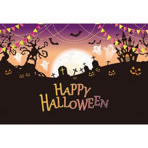 Photography Backdrops Happy Halloween Cemetery Ghost Castle Background