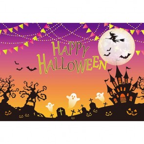 Halloween Photography Background Castle Witch Ghost Cartoon Backdrops
