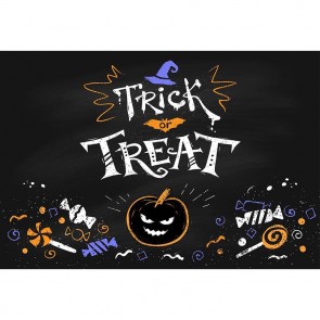 Halloween Photography Background Candy Wizard Hat Pumpkin Head Black Backdrops