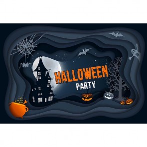 Halloween Photography Background Cave Castle Bat Cartoon Backdrops