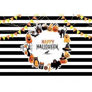 Halloween Photography Background Horizontal Black White Happy Halloween Backdrops