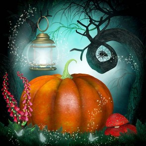 Photography Backdrops Pumpkin Dead Tree Magic Jungle Halloween Background