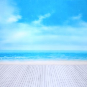 Photography Background Beach White Wood Floor Blue Sky Wedding Backdrops For Party