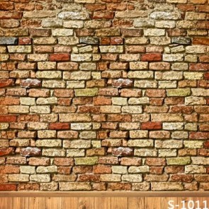 Photography Backdrops Brown White Wood Floor Brick Wall Background