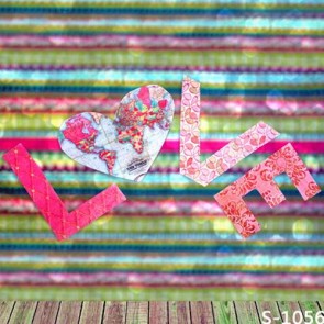 Photography Background Colored Love Valentine's Day Wood Floor Backdrops