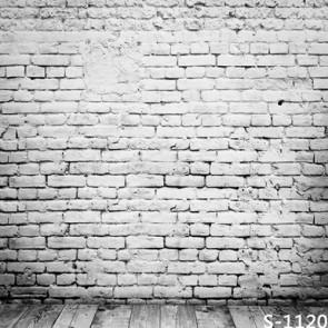 Photography Background Wood Floor White Brick Wall Backdrops