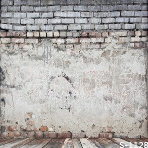 Photography Background Cyan Brick Wall White Wood Floor Backdrops