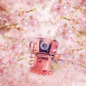 Photography Backdrops Camera Powder White Cherry Blossom Flowers Background