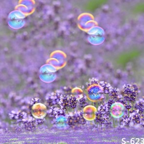 Photography Backdrops Purple Flowers Bubbles Fuzzy Background