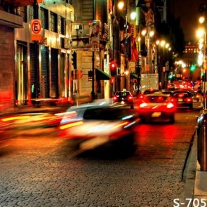 Photography Background Bustling City Street Car Backdrops
