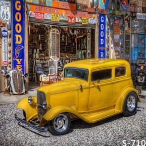 Photography Background Yellow Sedan Shop Car Backdrops