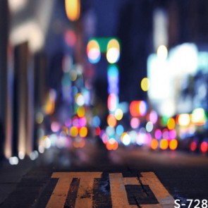 Photography Background Road Street View City Lighting Fuzzy Backdrops