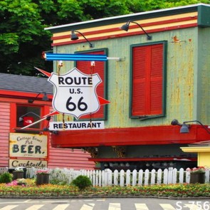 Street View Photography Background Route Restaurant Backdrops