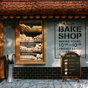 Photography Backdrops Bread Shop Wall Street View Background
