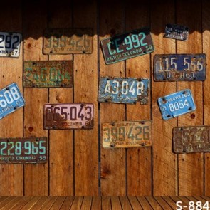 Photography Background License Plate Brown Vertical Wood Floor Backdrops