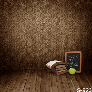 Photography Backdrops Brown Back To School Books Wood Floor Background