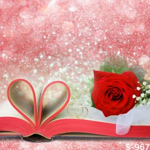 Photography Background Book Red Roses Valentine's Day Sequin Backdrops