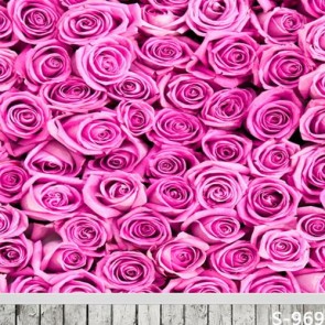 Photography Backdrops Purple Roses Flower Wall Wood Floor Background