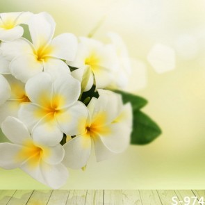 Photography Backdrops White Flowers Wood Floor Background