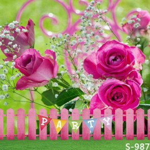 Photography Background Purple Roses Flowers Green Backdrops