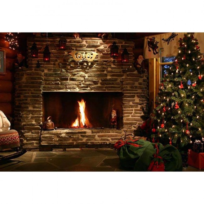 Navidad fotografía telón de fondo de navidad árbol de navidad chimenea  armario bombilla de fondo