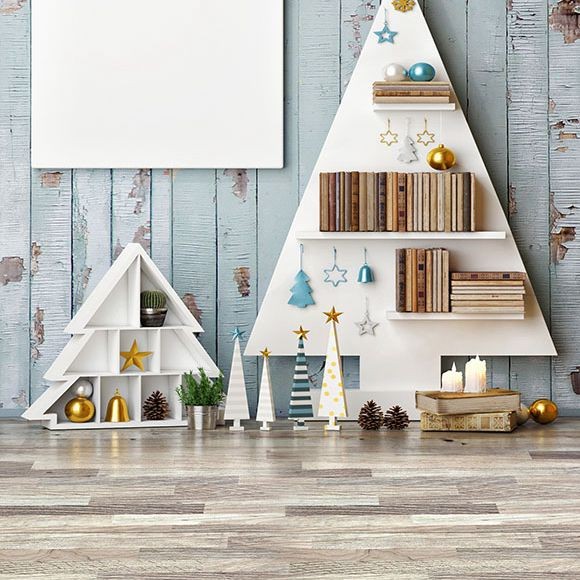Weihnachten Fotografie Kulissen blau Holz Wand weiß Bücherregal Holz